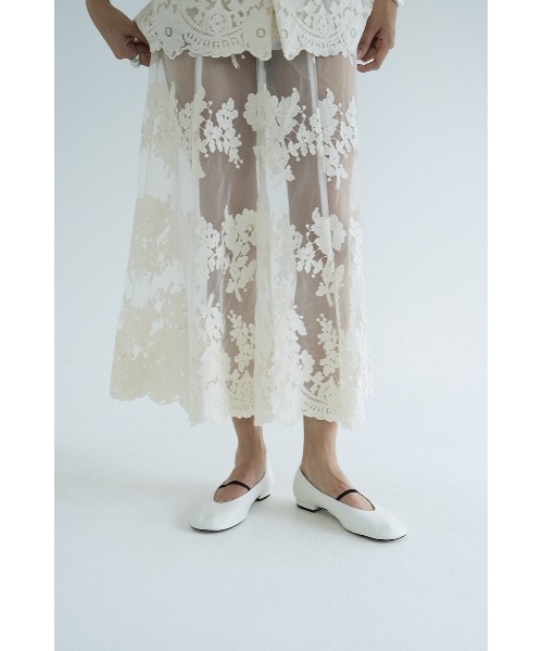 CLANE(クラネ)の「CLANE/クラネ/SHEER FLOWER LACE SKIRT(スカート・レディース・アイボリー・1)」の10枚目の写真