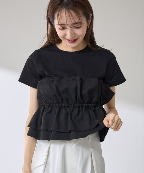 &. NOSTALGIA(アンドドットノスタルジア)の「【ZOZO限定】ビスチェレイヤード風プルオーバー(Tシャツ/カットソー・レディース・ブラック/グレイッシュベージュ・M)」の22枚目の写真