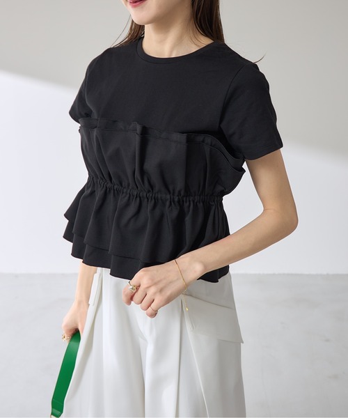 &. NOSTALGIA(アンドドットノスタルジア)の「【ZOZO限定】ビスチェレイヤード風プルオーバー(Tシャツ/カットソー・レディース・ブラック/グレイッシュベージュ・M)」の20枚目の写真