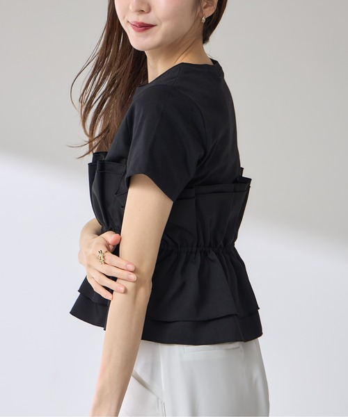 &. NOSTALGIA(アンドドットノスタルジア)の「【ZOZO限定】ビスチェレイヤード風プルオーバー(Tシャツ/カットソー・レディース・ブラック/グレイッシュベージュ・M)」の18枚目の写真