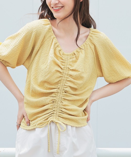 tシャツ ドロストカットソー　581494 レディース 前ドロストトップス（Tシャツ/カットソー）｜Honeys（ハニーズ