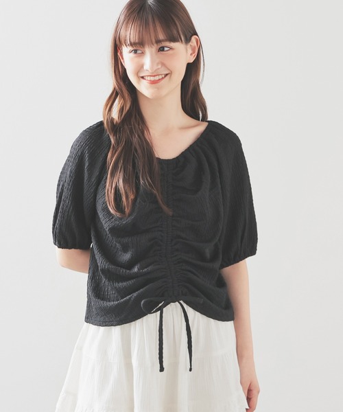 tシャツ ドロストカットソー　581494 レディース 前ドロストトップス（Tシャツ/カットソー）｜Honeys（ハニーズ