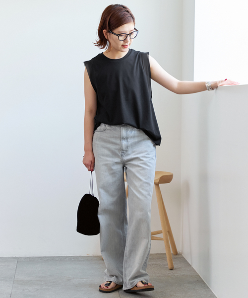 Spick & Span（スピックアンドスパン）の「《追加》オーガンジーコンビプルオーバー（Tシャツ/カットソー・レディース・ブラック/ベージュ/ホワイト・FREE）」の4枚目の写真