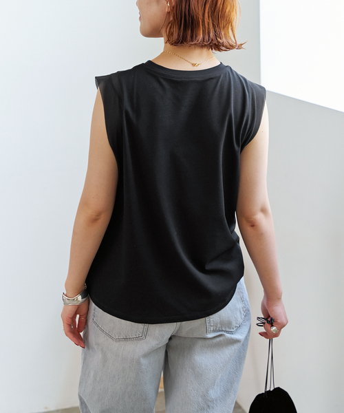 Spick & Span（スピックアンドスパン）の「《追加》オーガンジーコンビプルオーバー（Tシャツ/カットソー・レディース・ブラック/ベージュ/ホワイト・FREE）」の8枚目の写真