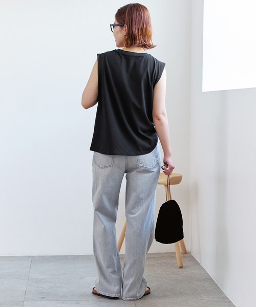 Spick & Span（スピックアンドスパン）の「《追加》オーガンジーコンビプルオーバー（Tシャツ/カットソー・レディース・ブラック/ベージュ/ホワイト・FREE）」の10枚目の写真