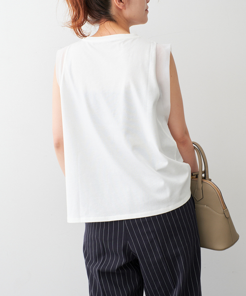 Spick & Span（スピックアンドスパン）の「《追加》オーガンジーコンビプルオーバー（Tシャツ/カットソー・レディース・ブラック/ベージュ/ホワイト・FREE）」の14枚目の写真