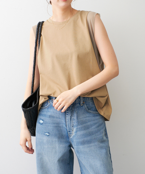 Spick & Span（スピックアンドスパン）の「《追加》オーガンジーコンビプルオーバー（Tシャツ/カットソー・レディース・ブラック/ベージュ/ホワイト・FREE）」の18枚目の写真