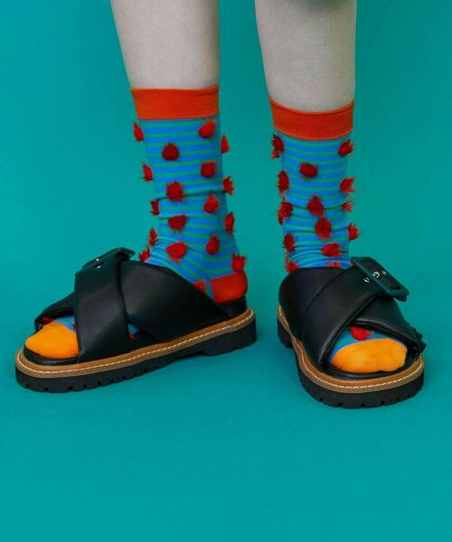 FRAPBOIS（フラボア）の「フェザソックス（ソックス/靴下・レディース・ベージュ/ブラック/ブルー・FREE）」の3枚目の写真