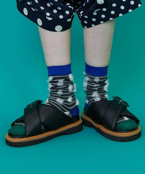 FRAPBOIS（フラボア）の「フェザソックス（ソックス/靴下・レディース・ベージュ/ブラック/ブルー・FREE）」の2枚目の写真