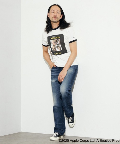 Lee（リー）の「Lee/リー【BEATLES】プリントリンガーTシャツ（Tシャツ/カットソー・メンズ・ホワイト系その他2/ホワイト系その他3・X-SMALL/SMALL/MEDIUM/LARGE）」の9枚目の写真