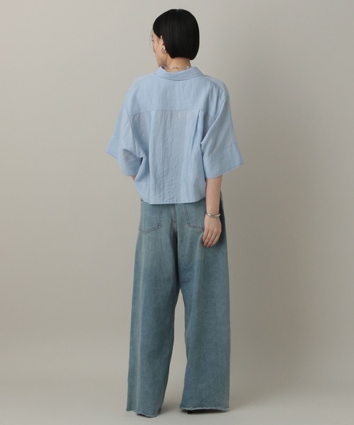 A part by(アパートバイ)の「ワイドスリーブショートシャツ(シャツ/ブラウス・レディース・ネイビー/アイボリー/ブルー系その他3・FREE)」の19枚目の写真