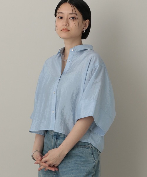 A part by(アパートバイ)の「ワイドスリーブショートシャツ(シャツ/ブラウス・レディース・ネイビー/アイボリー/ブルー系その他3・FREE)」の20枚目の写真