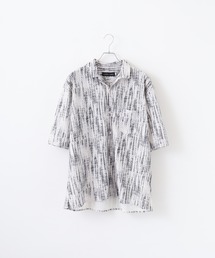 Print open short-sleeved shirt / 総柄プリント オープン半袖シャツ unisex