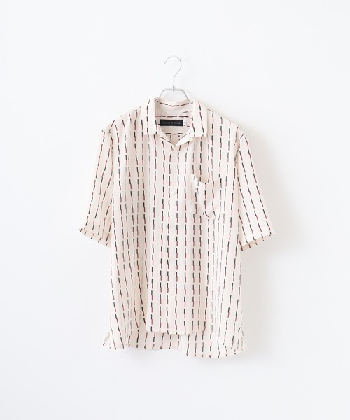 FUNALIVE(ファンアライブ)の「Print open short-sleeved shirt / 総柄プリント オープン半袖シャツ unisex(シャツ/ブラウス・メンズ・グレイッシュベージュ/ネイビー/マスタード/ブラック/アイボリー/ブルー・M/LL/L)」の2枚目の写真