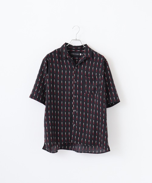 FUNALIVE(ファンアライブ)の「Print open short-sleeved shirt / 総柄プリント オープン半袖シャツ unisex(シャツ/ブラウス・メンズ・グレイッシュベージュ/ネイビー/マスタード/ブラック/アイボリー/ブルー・M/LL/L)」の3枚目の写真