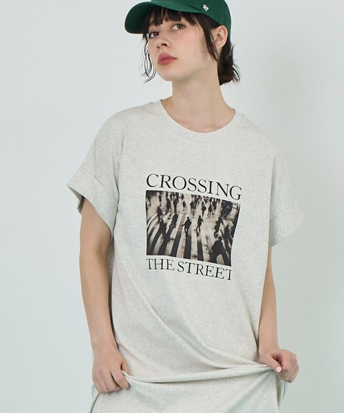 ANAP(アナップ)の「フォトプリント Tシャツ ワンピース(ワンピース・レディース・ブラック/ライトグレー・FREE)」の9枚目の写真