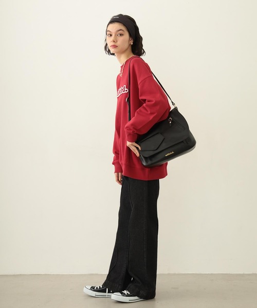 MILKFED.（ミルクフェド）の「ASYMMETRY FLAP BAG（ショルダーバッグ・レディース・オフホワイト/ブラック/バーガンディー・ONE SIZE）」の6枚目の写真