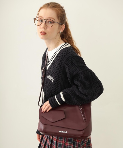 MILKFED.（ミルクフェド）の「ASYMMETRY FLAP BAG（ショルダーバッグ・レディース・オフホワイト/ブラック/バーガンディー・ONE SIZE）」の18枚目の写真