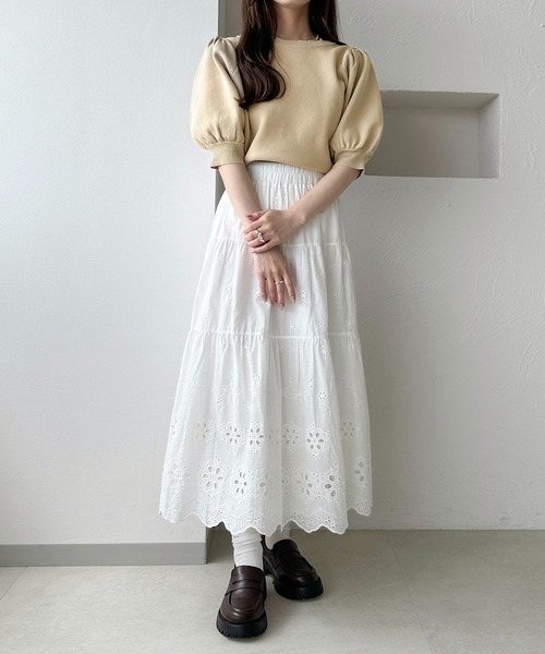 apres jour clair（アプレジュールクレア）の「【apres jour clair】パフスリーブトップス（ニット/セーター・レディース・ライトイエロー/ピンクベージュ/アイボリー・X-LARGE/フリー）」の17枚目の写真