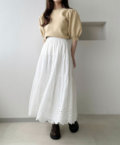apres jour clair（アプレジュールクレア）の「【apres jour clair】パフスリーブトップス（ニット/セーター・レディース・ライトイエロー/ピンクベージュ/アイボリー・X-LARGE/フリー）」の16枚目の写真