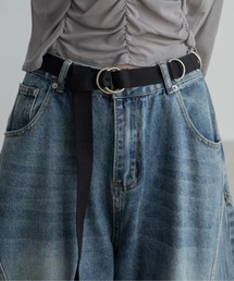 メタリックリングロング丈ベルト