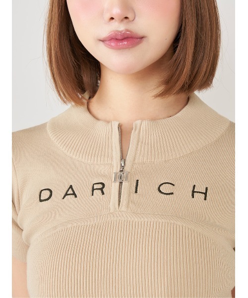 ハーフジップリブニットミニワンピース（ワンピース）｜Darich