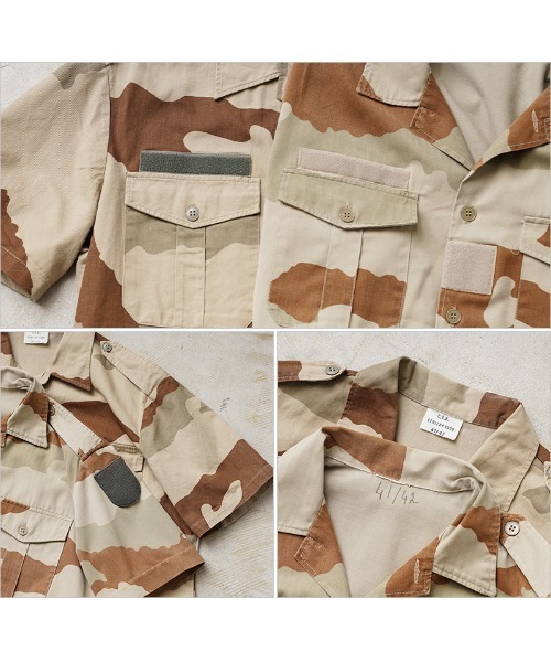 WAIPER.inc（ワイパーインク）の「《USED/古着》実物 USED フランス軍 チャドシャツ 半袖 デザートカモ（シャツ/ブラウス・メンズ・ブラウン系カモフラージュ・41/42/43/44）」の8枚目の写真