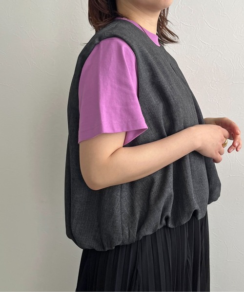 palm RICHE(ポームリシュ)の「バルーンベスト(ベスト・レディース・ベージュ/ダークグレー/ブラック・M)」の13枚目の写真