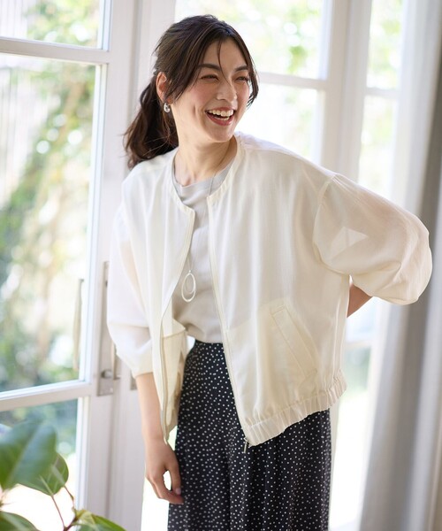 リーフさん専用 未使用級✨23区　23SS　シアー ブルゾン　洗える　ブラック 洗える】シアー ブルゾン / 23区 | ファッション通販 【公式通販