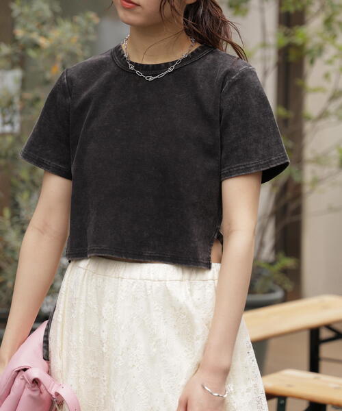 FREE'S MART(フリーズマート)の「ヴィンテージ加工サイドベルトT(Tシャツ/カットソー・レディース・ブラック/ホワイト/ブラウン・FREE)」の4枚目の写真