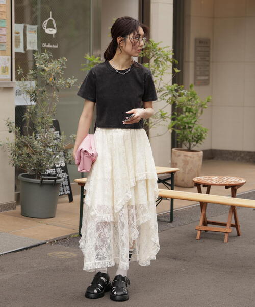 FREE'S MART(フリーズマート)の「ヴィンテージ加工サイドベルトT(Tシャツ/カットソー・レディース・ブラック/ホワイト/ブラウン・FREE)」の5枚目の写真