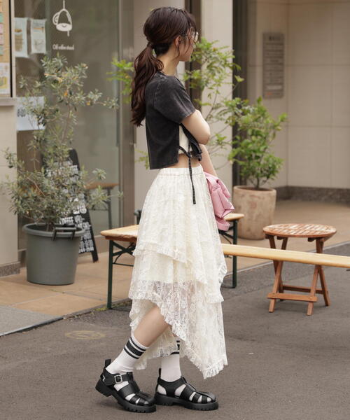 FREE'S MART(フリーズマート)の「ヴィンテージ加工サイドベルトT(Tシャツ/カットソー・レディース・ブラック/ホワイト/ブラウン・FREE)」の6枚目の写真