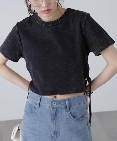 FREE'S MART(フリーズマート)の「ヴィンテージ加工サイドベルトT(Tシャツ/カットソー・レディース・ブラック/ホワイト/ブラウン・FREE)」の7枚目の写真