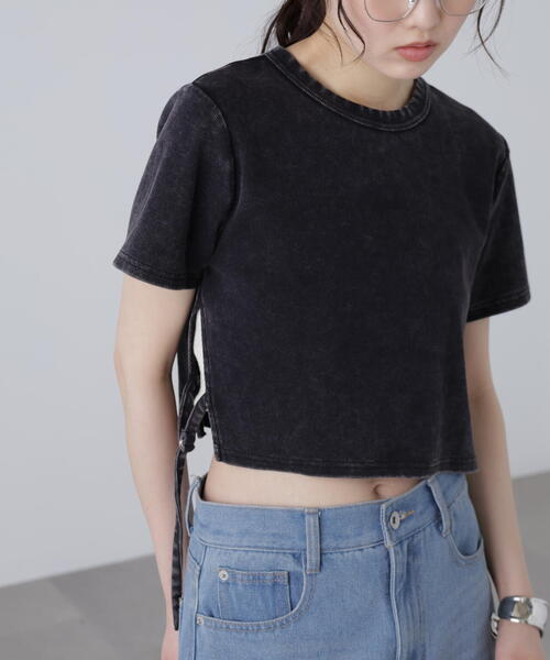 FREE'S MART(フリーズマート)の「ヴィンテージ加工サイドベルトT(Tシャツ/カットソー・レディース・ブラック/ホワイト/ブラウン・FREE)」の8枚目の写真