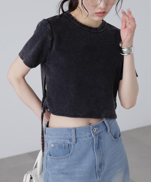 FREE'S MART(フリーズマート)の「ヴィンテージ加工サイドベルトT(Tシャツ/カットソー・レディース・ブラック/ホワイト/ブラウン・FREE)」の9枚目の写真