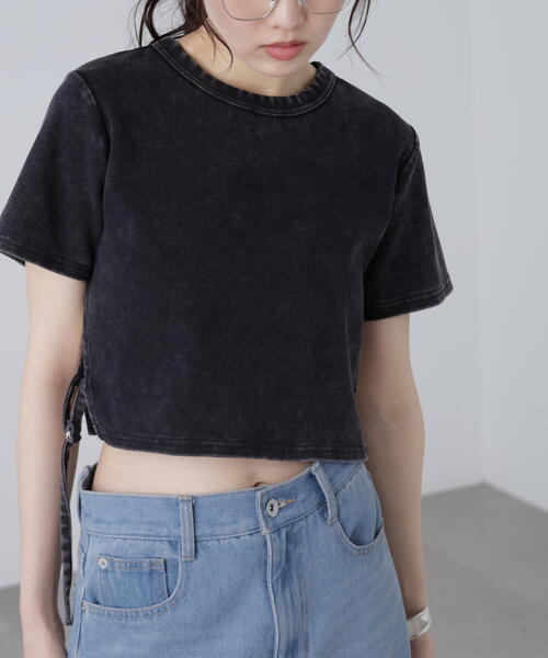 FREE'S MART(フリーズマート)の「ヴィンテージ加工サイドベルトT(Tシャツ/カットソー・レディース・ブラック/ホワイト/ブラウン・FREE)」の10枚目の写真