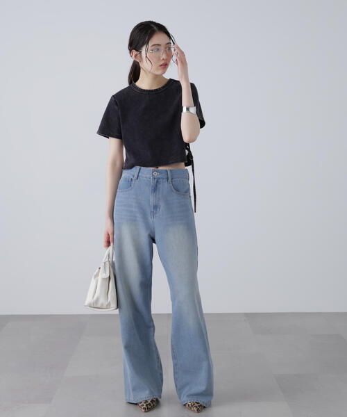 FREE'S MART(フリーズマート)の「ヴィンテージ加工サイドベルトT(Tシャツ/カットソー・レディース・ブラック/ホワイト/ブラウン・FREE)」の12枚目の写真