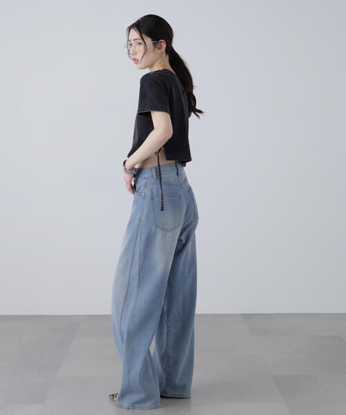 FREE'S MART(フリーズマート)の「ヴィンテージ加工サイドベルトT(Tシャツ/カットソー・レディース・ブラック/ホワイト/ブラウン・FREE)」の13枚目の写真