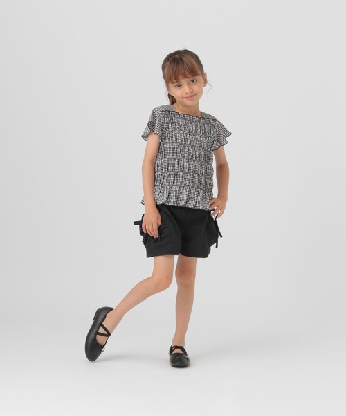 GLOBAL WORK（グローバルワーク）の「シャーリングギンガムブラウス/T/494118（シャツ/ブラウス・キッズ・ブラック/ミント・110cm/100cm/120cm）」の12枚目の写真