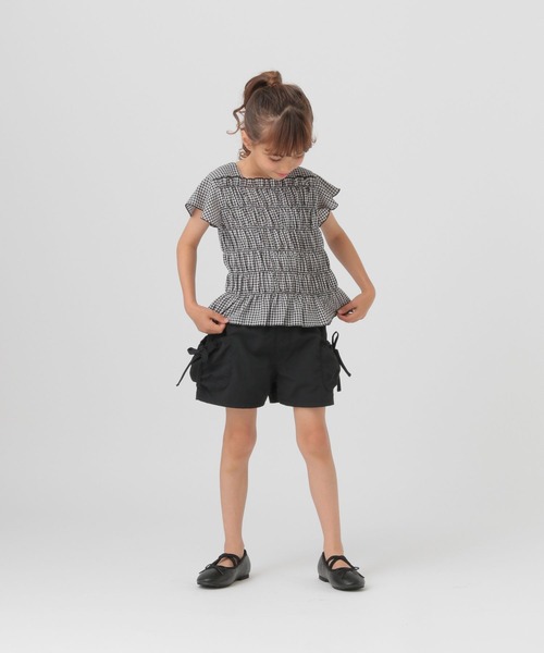 GLOBAL WORK（グローバルワーク）の「シャーリングギンガムブラウス/T/494118（シャツ/ブラウス・キッズ・ブラック/ミント・110cm/100cm/120cm）」の13枚目の写真