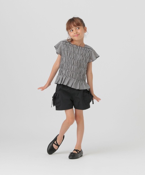 GLOBAL WORK（グローバルワーク）の「シャーリングギンガムブラウス/T/494118（シャツ/ブラウス・キッズ・ブラック/ミント・110cm/100cm/120cm）」の14枚目の写真