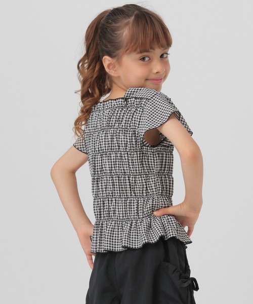 GLOBAL WORK（グローバルワーク）の「シャーリングギンガムブラウス/T/494118（シャツ/ブラウス・キッズ・ブラック/ミント・110cm/100cm/120cm）」の17枚目の写真