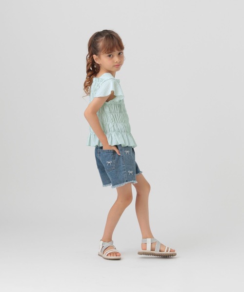 GLOBAL WORK（グローバルワーク）の「シャーリングギンガムブラウス/T/494118（シャツ/ブラウス・キッズ・ブラック/ミント・110cm/100cm/120cm）」の19枚目の写真