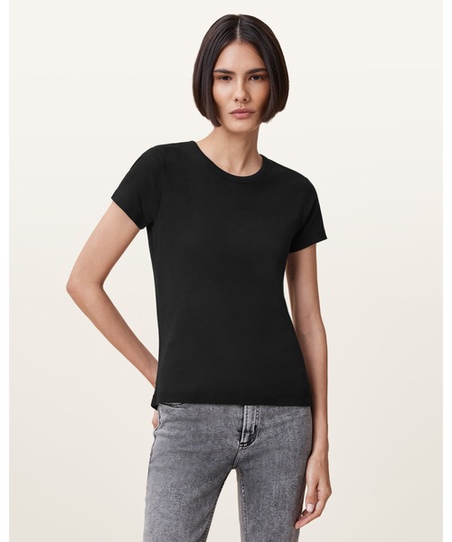 ALLSAINTS(オールセインツ)の「STEVIE SLIM FIT SHORT SLEEVE T-SHIRT | STEVIE スリム フィット 半袖 Tシャツ(Tシャツ/カットソー・レディース・ブラック・S/M/L/XS)」の4枚目の写真