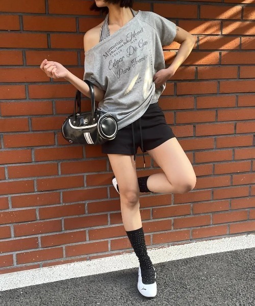 BLACKUP（ブラックアップ）の「[B-BASIC] エアスウェットマイクロショートパンツ（スウェットパンツ・レディース・ブラック/ホワイト系/グレー・MEDIUM/SMALL）」の11枚目の写真