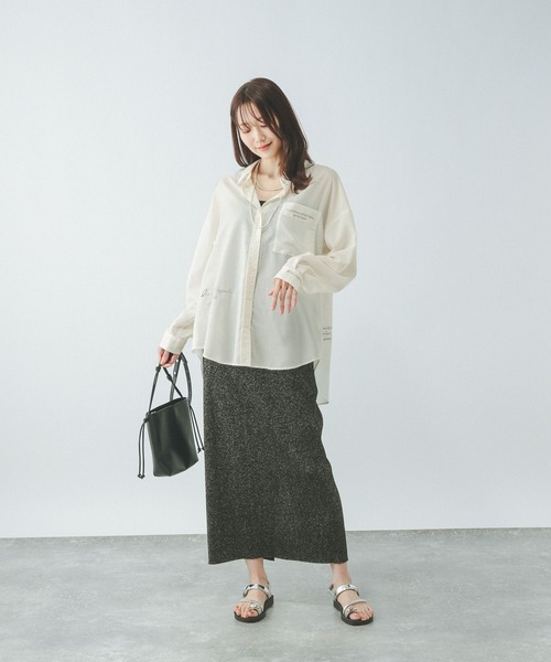GLOBAL WORK(グローバルワーク)の「レタード刺繍シャツ/494039(シャツ/ブラウス・レディース・ホワイト/ストライプ・LARGE/MEDIUM)」の3枚目の写真