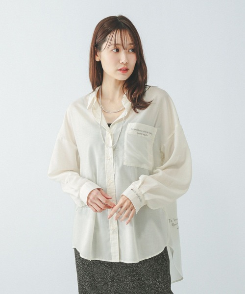 GLOBAL WORK(グローバルワーク)の「レタード刺繍シャツ/494039(シャツ/ブラウス・レディース・ホワイト/ストライプ・LARGE/MEDIUM)」の5枚目の写真