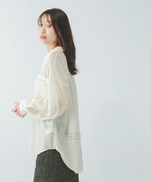 GLOBAL WORK(グローバルワーク)の「レタード刺繍シャツ/494039(シャツ/ブラウス・レディース・ホワイト/ストライプ・LARGE/MEDIUM)」の6枚目の写真