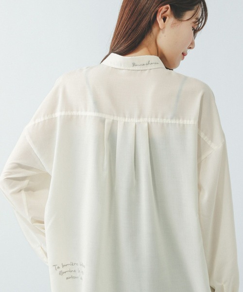 GLOBAL WORK(グローバルワーク)の「レタード刺繍シャツ/494039(シャツ/ブラウス・レディース・ホワイト/ストライプ・LARGE/MEDIUM)」の7枚目の写真