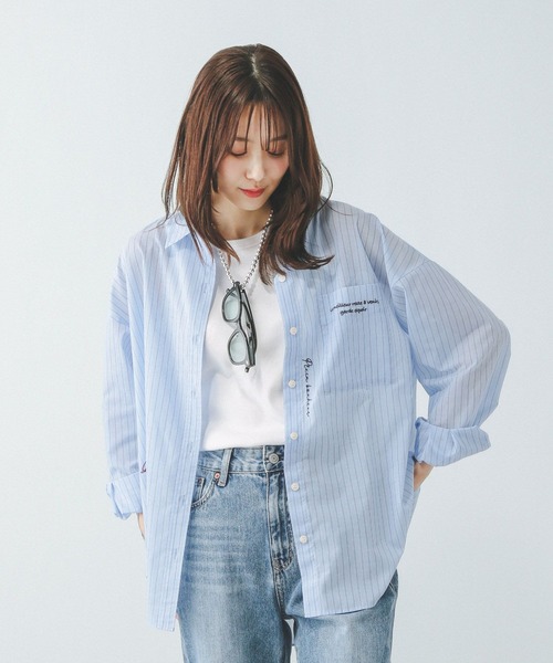 GLOBAL WORK(グローバルワーク)の「レタード刺繍シャツ/494039(シャツ/ブラウス・レディース・ホワイト/ストライプ・LARGE/MEDIUM)」の10枚目の写真